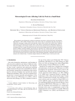 Meteorological Events Affecting Cold-Air Pools in a