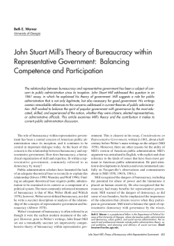 John Stuart Mill`s Theory of Bureaucracy within Representative
