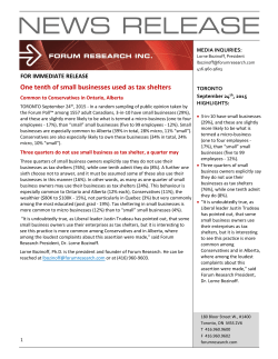 One tenth of small businesses used as tax shelters