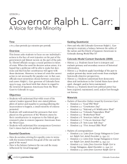 Governor Ralph L. Carr: