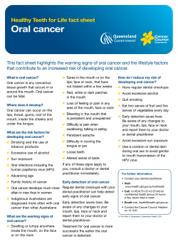 Oral Cancer - Queensland Health