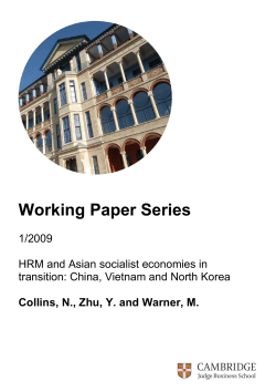 HRM and Asian socialist economies in transition