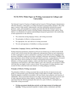 NCTE-WPA White Paper on Writing Assessment in Colleges and