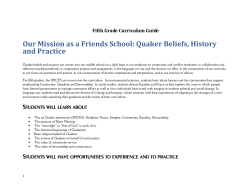 Our Mission as a Friends School: Quaker Beliefs, History and Practice