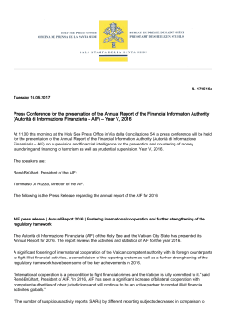 Press Conference for the presentation of the Annual Report of the