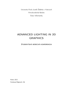 advanced lighting in 2d graphics - Univerzita Pavla Jozefa &Scaron;af&aacute;rika