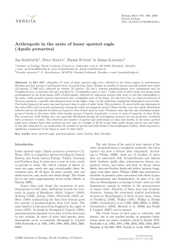 Arthropods in the nests of lesser spotted eagle (Aquila
