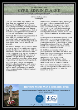 Harbury World War 1 Memorial Trail