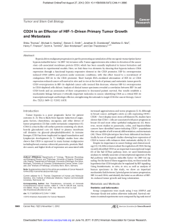 CD24 Is an Effector of HIF-1&ndash;Driven Primary