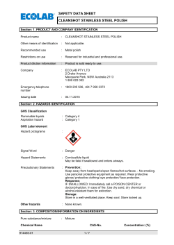 SAFETY DATA SHEET CLEANSHOT STAINLESS STEEL POLISH