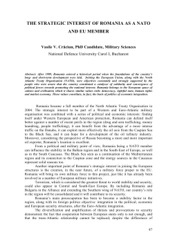 the strategic interest of romania as a nato and eu member