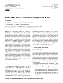 Mass balance, runoff and surges of Bering Glacier, Alaska