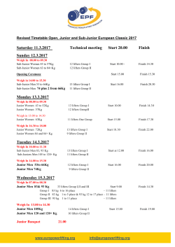 NEW timetable - European Powerlifting Federation
