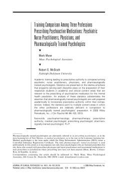 Training comparison among three professions prescribing