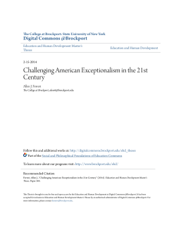 Challenging American Exceptionalism in the 21st Century