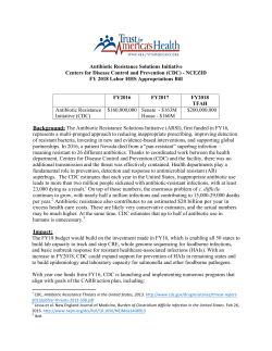 Antibiotic Resistance Solutions Initiative Centers for Disease Control
