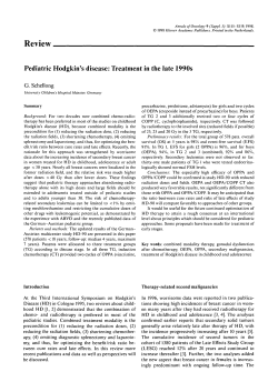 Pediatric Hodgkin`s disease: Treatment in the late 1990s