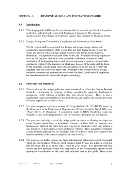 Residential Road and Footpath Standards