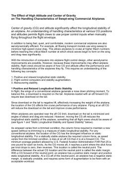 The Effect of High Altitude and Center of Gravity on