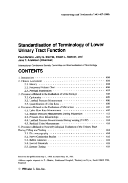 Standardisation of terminology of lower urinary tract function