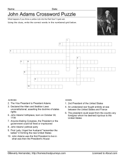 John Adams Crossword Puzzle