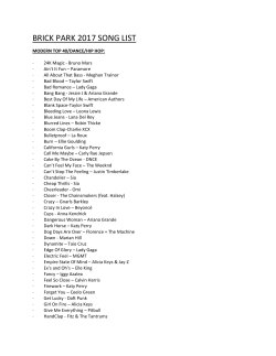 BRICK PARK 2017 SONG LIST - Brick Park Entertainment