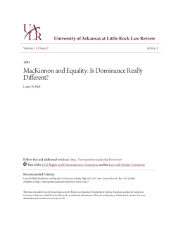 MacKinnon and Equality: Is Dominance Really Different?
