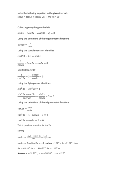 solve the following equation in the given interval