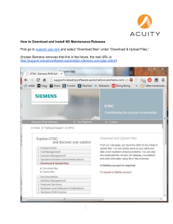 How to and Install NX Maintenance Releases First go to