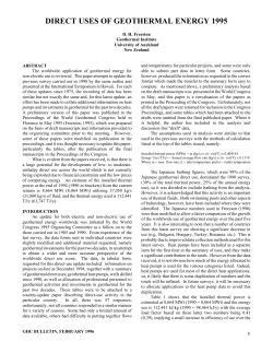 Direct Uses of Geothermal Energy 1995