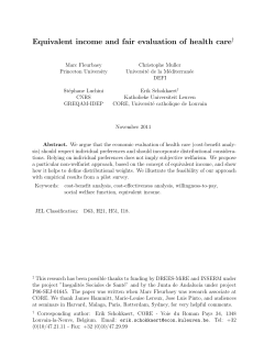Equivalent income and fair evaluation of health care