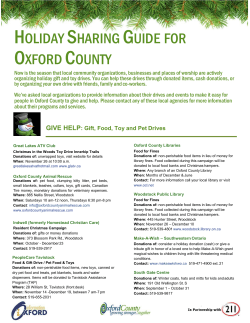holiday sharing guide for oxford county