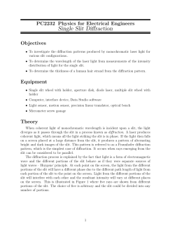 Single Slit Diffraction - NUS Physics Department