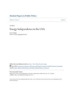 Energy Independence in the USA - Purdue e-Pubs