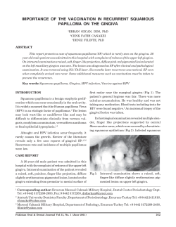 importance of the vaccination in recurrent squamous papilloma on