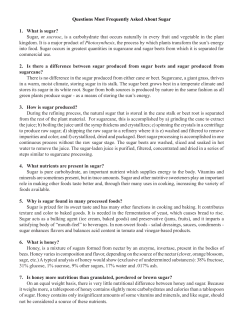 Frequently Asked Questions About Sugar