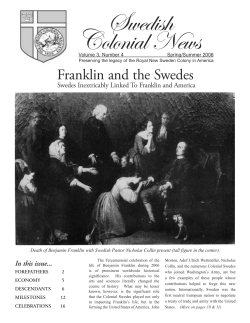 Swedish Colonial News - The Swedish Colonial Society
