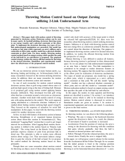 Throwing Motion Control based on Output Zeroing utilizing 2