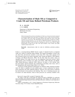 Characterization of Shale Oil as Compared to Crude Oil and Some