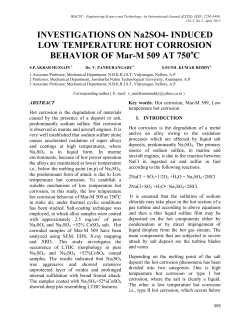 INVESTIGATIONS ON Na2SO4- INDUCED LOW TEMPERATURE