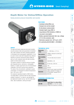 Depth Meter for Online/Offline Operation - Hydro-Bios
