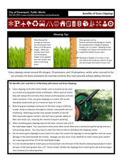 City of Davenport, Public Works Benefits of Grass Clippings Mowing