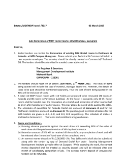 Estates/MDI/MDP hostel /2017 02 March 2017 Sub