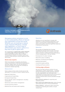 Carbon management &ndash; measurement, reporting