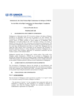 United Nations High Commissioner for Refugees