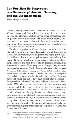 Can Populism Be Suppressed in a Democracy?
