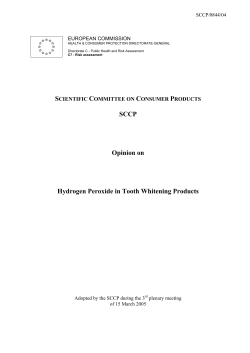 Opinion on Hydrogen Peroxide in Tooth Whitening Products