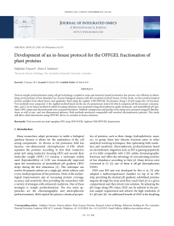 Development of an in-house protocol for the OFFGEL fractionation of