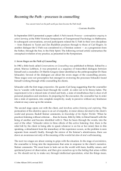 Becoming the Path - seven stages in counselling
