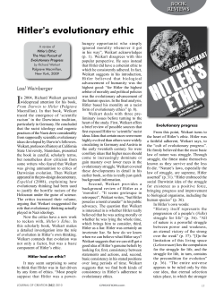 Hitler`s evolutionary ethic - Creation Ministries International